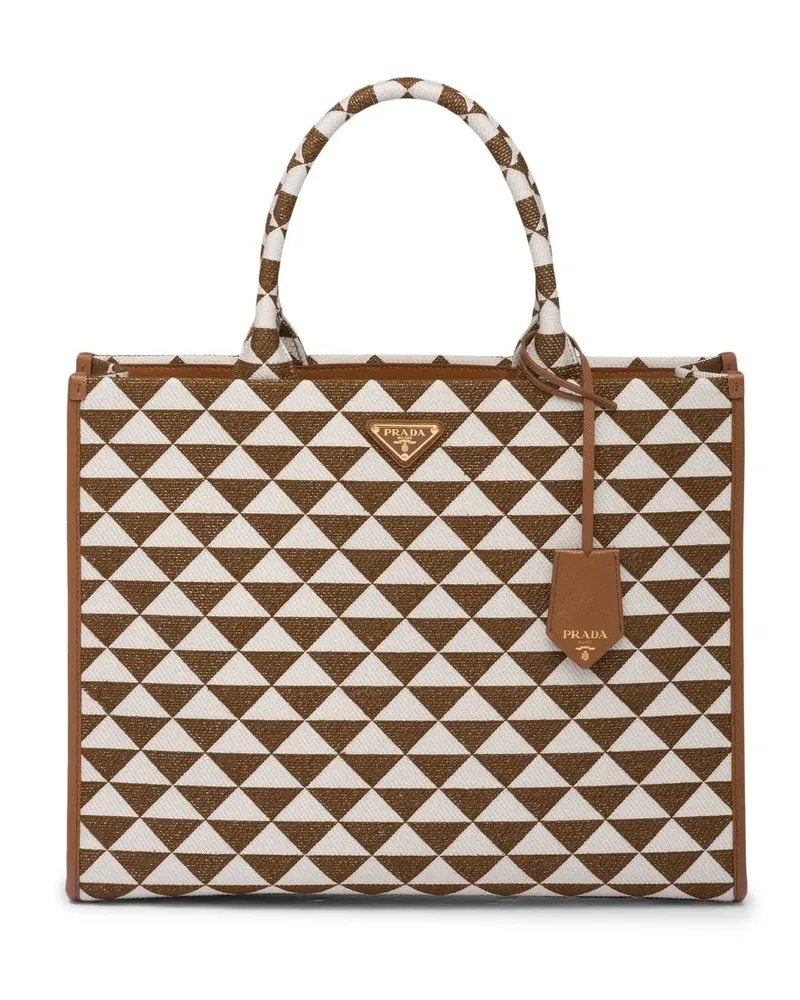 Prada Großer Jacquard-Shopper - Braun Braun