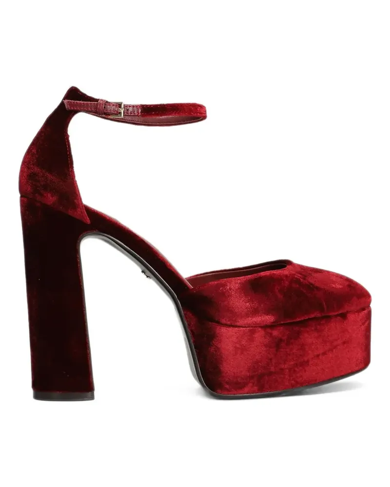 Lola Cruz Mencia 130 Plateau-Sandalen aus Samt - Rot Rot