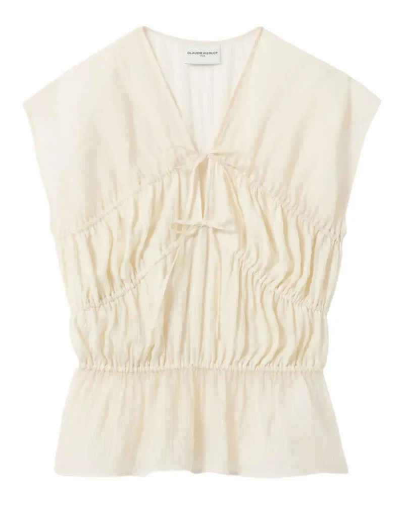 Claudie Pierlot Bluse mit Schleife - Nude Nude