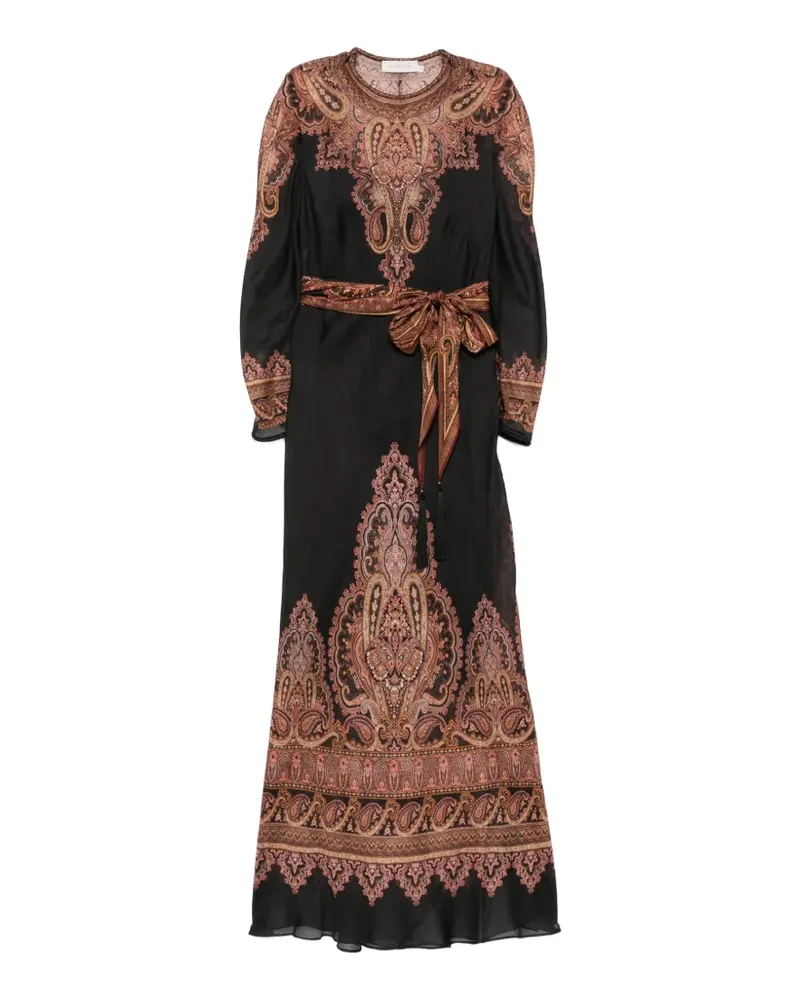 Zimmermann Maxikleid mit Paisley-Print - Schwarz Schwarz