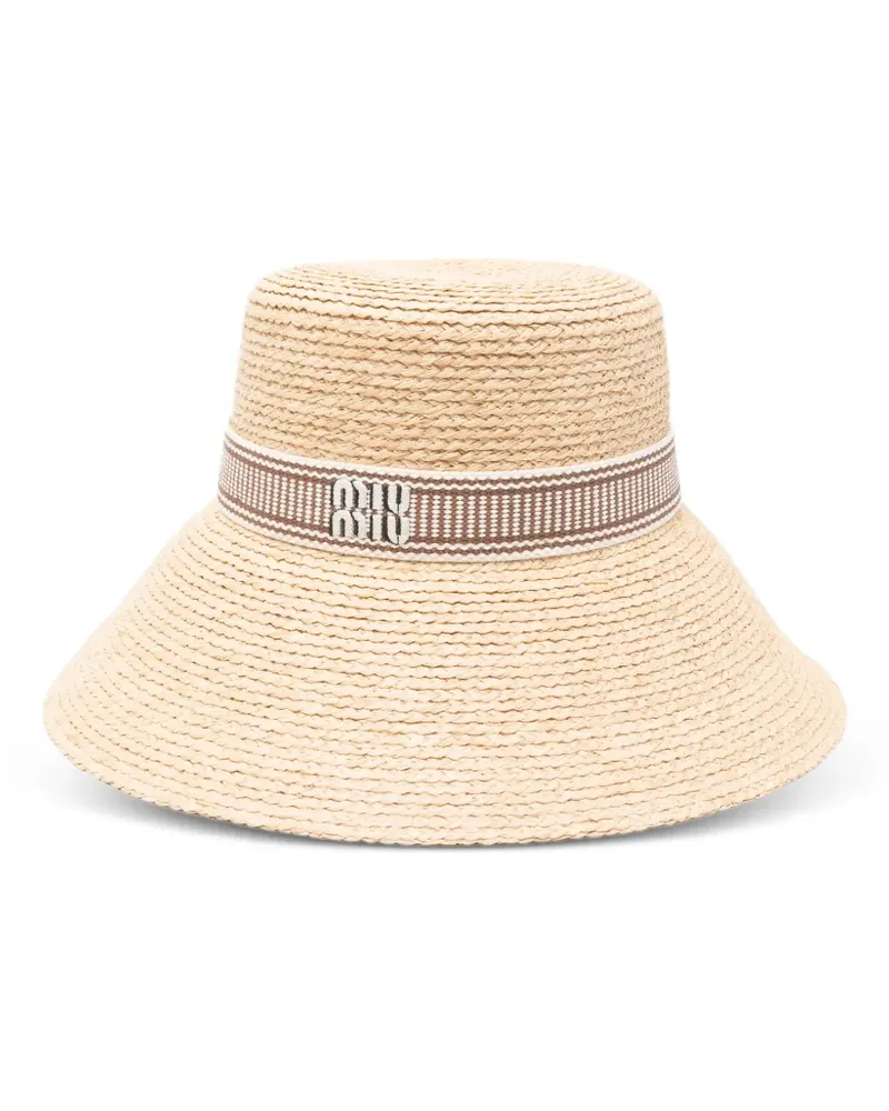 Miu Miu ribbon straw hat - Nude Nude