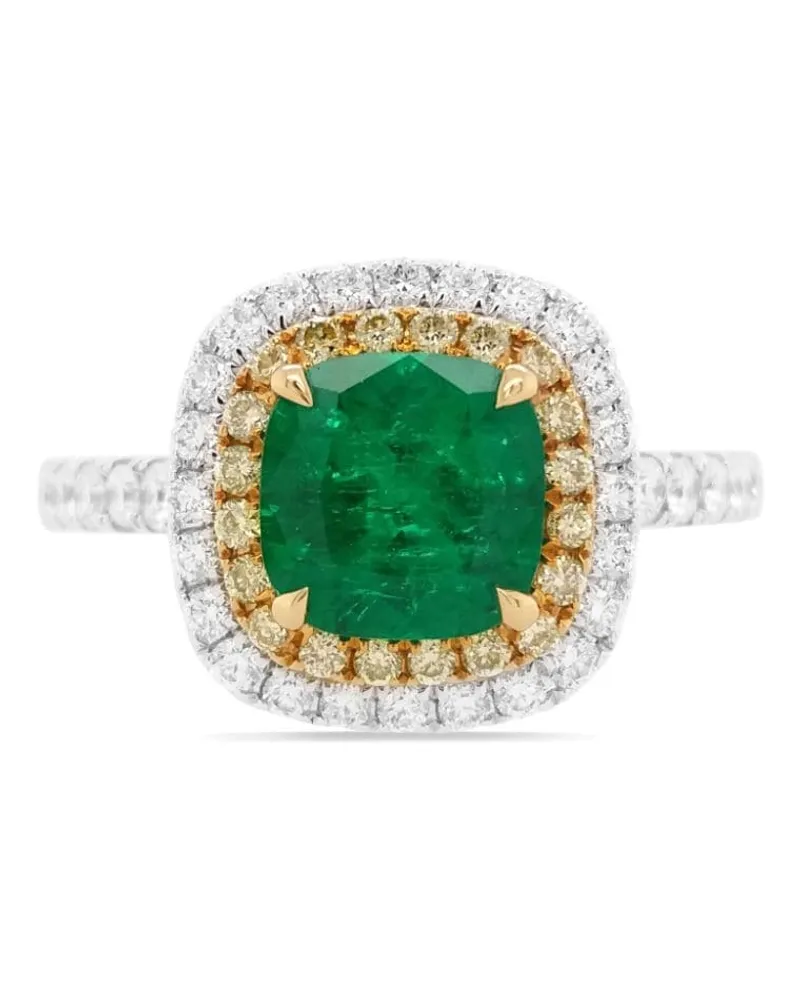 HYT Jewelry 18kt Goldring mit Diamant und Smaragd - Silber Silber