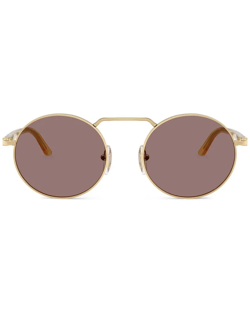 Persol Sonnenbrille mit rundem Gestell - Gold Gold