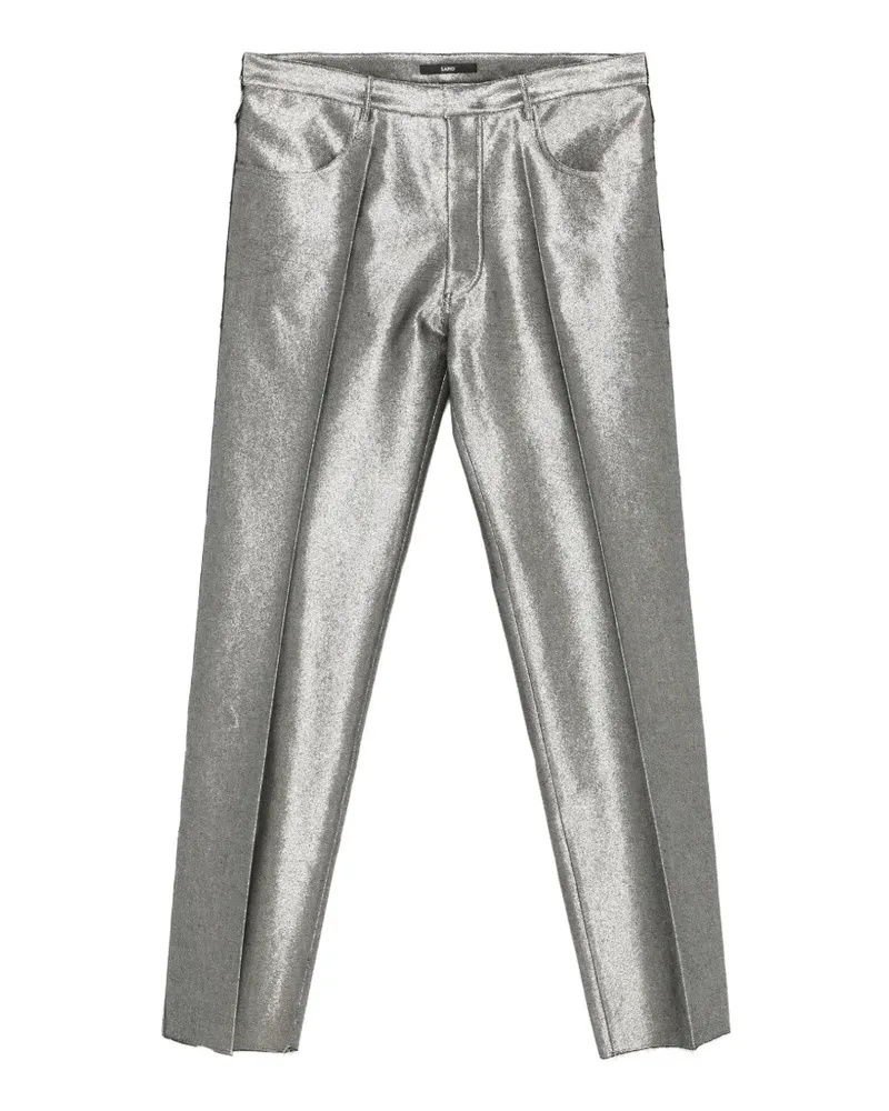 Sapio metallic-finish pressed-crease trousers - Silber Silber