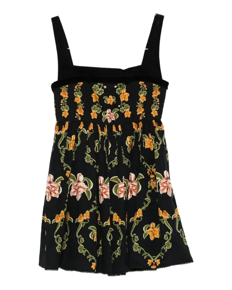 AGUA BENDITA Barbara floral mini dress - Schwarz Schwarz