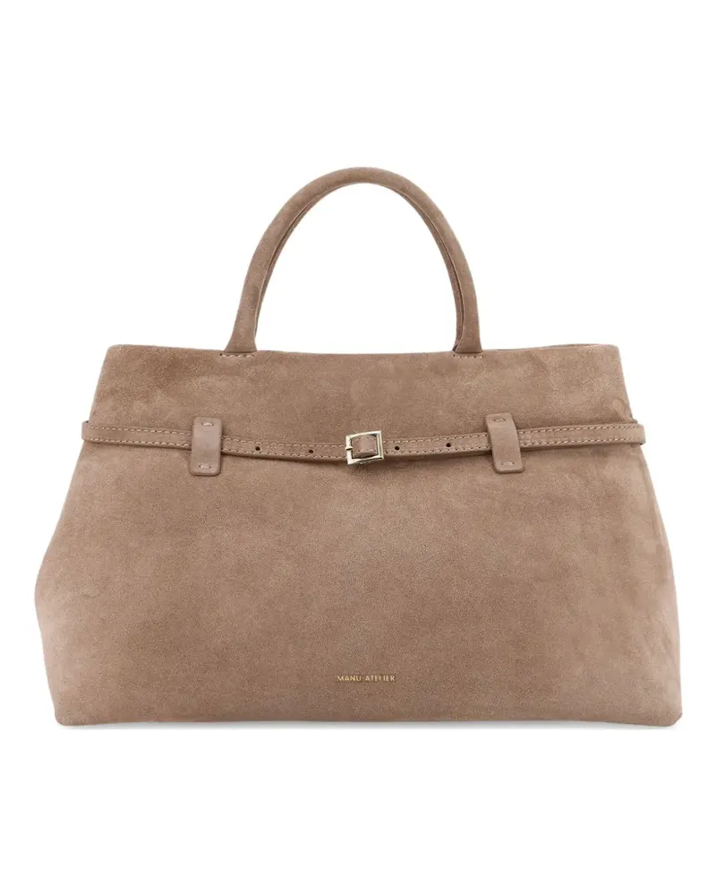 Manu Atelier Le Cambon Handtasche aus Wildleder 35cm - Nude Nude