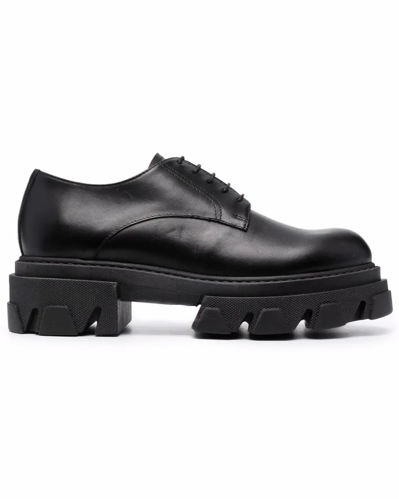 P.A.R.O.S.H. Schnürschuhe mit breiter Sohle - Schwarz Schwarz