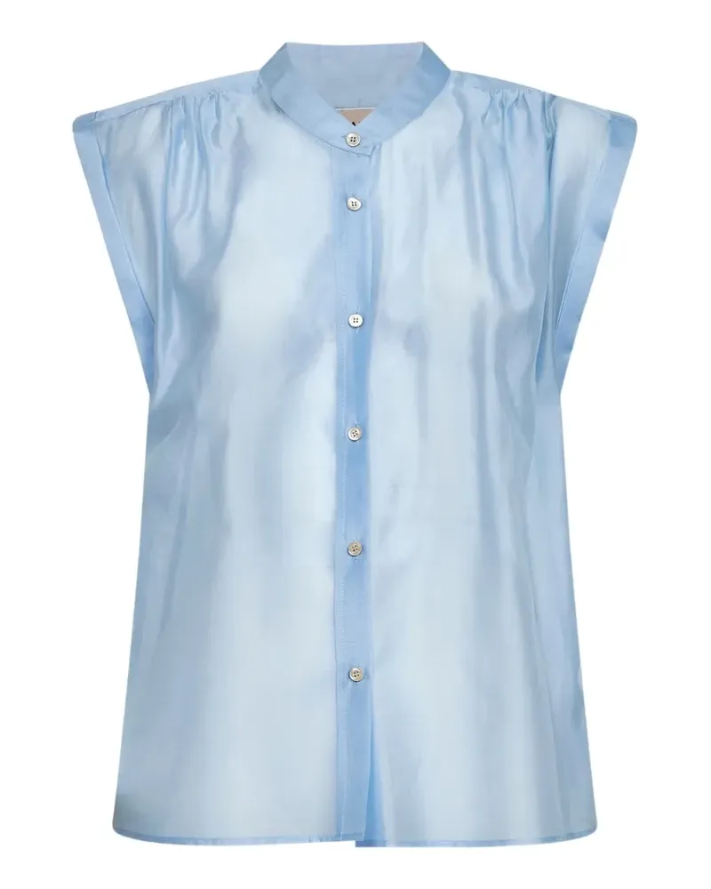 Blanca button-down gathered shirt - Blau Blau