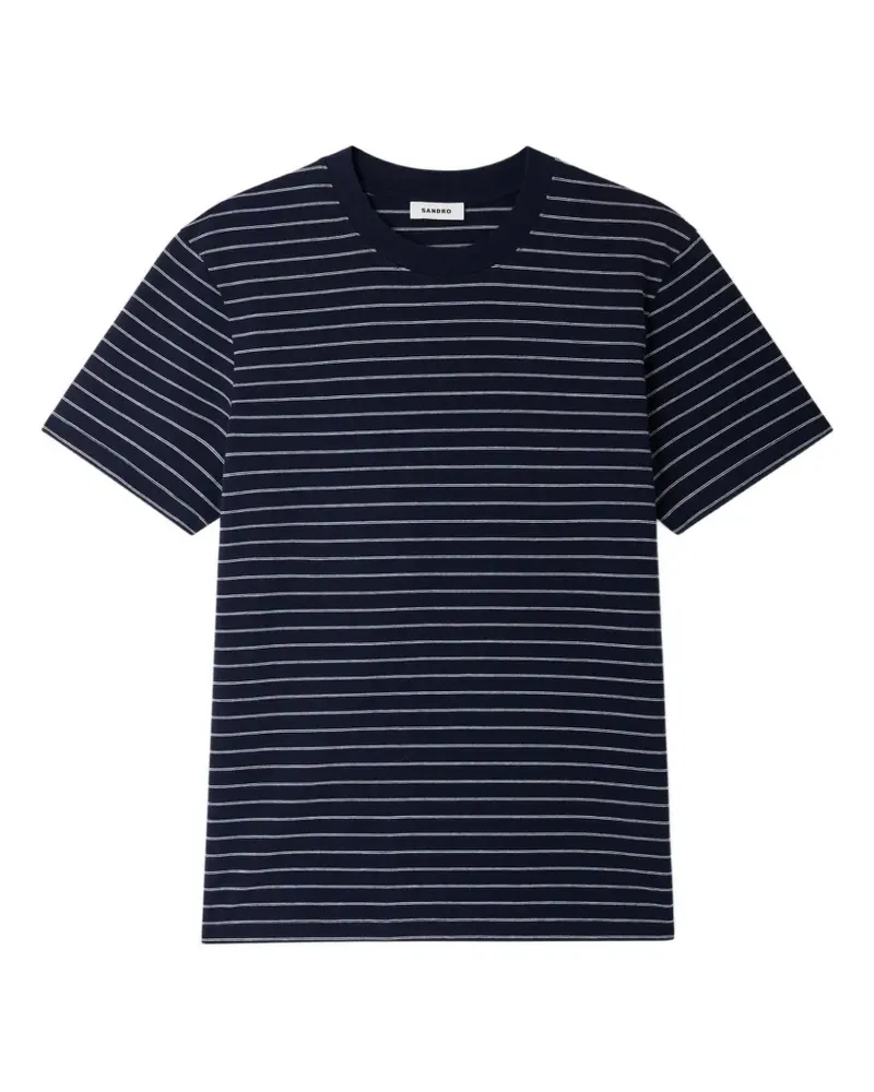 Sandro Gestreiftes T-Shirt - Schwarz Schwarz