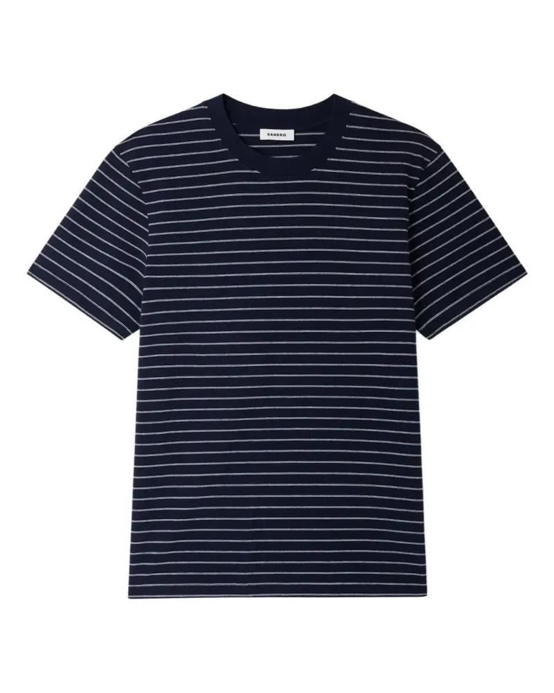 Sandro Gestreiftes T-Shirt - Schwarz Schwarz