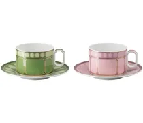 x Rosenthal Zweiteiliges Tazza Teeservice - Rosa
