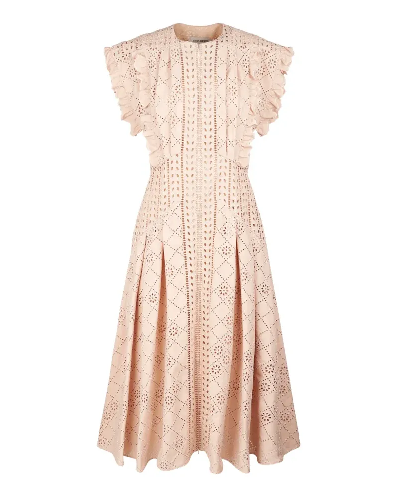 Alberta Ferretti ruffled broderie dress - Rosa Rosa
