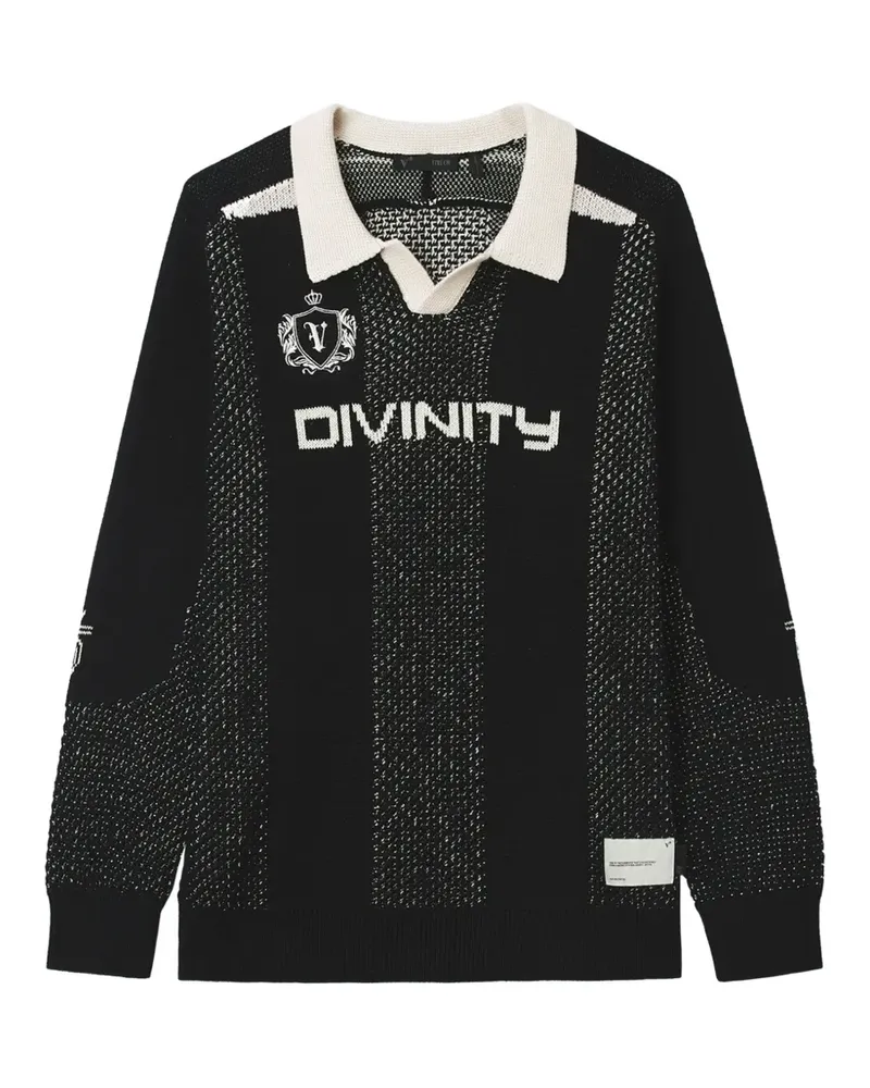 FIVE CM Pullover mit Logo-Intarsie - Schwarz Schwarz