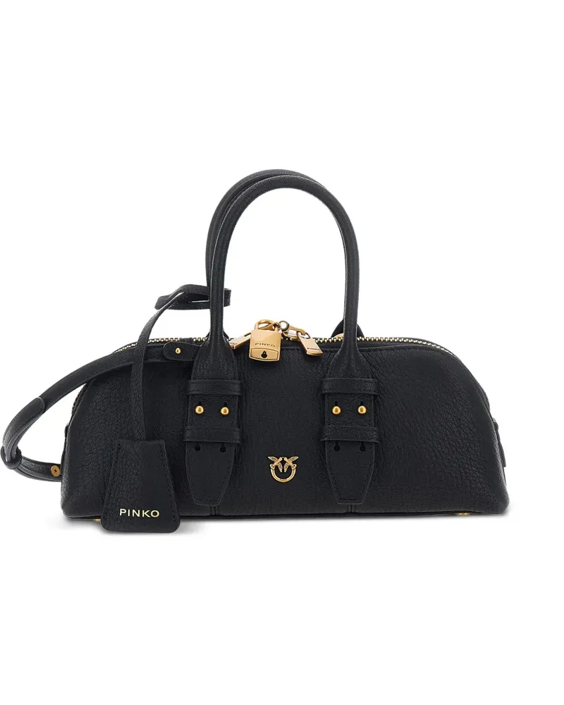 Pinko small Escape leather tote bag - Schwarz Schwarz