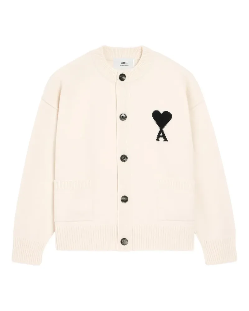 AMI Paris Ami de Coeur Cardigan - Nude Nude