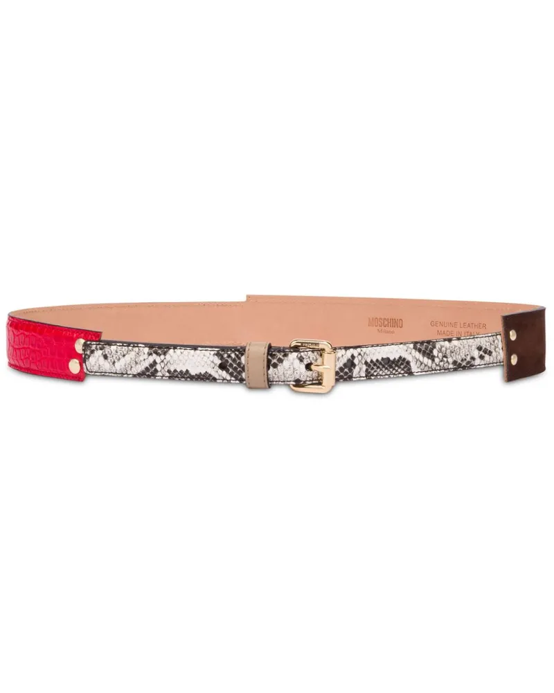 Moschino Gürtel im Patchwork-Look - Grau Grau