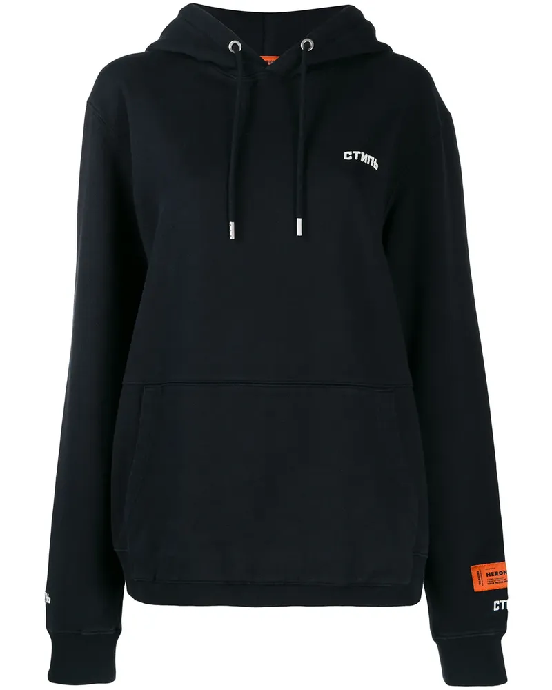 Heron Preston Kapuzenpullover mit Logo-Patch - Schwarz Schwarz