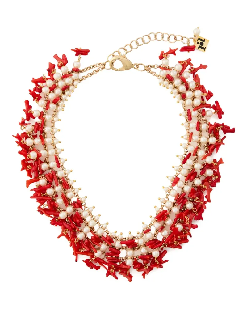 Rosantica coral pearl necklace - Gold Gold