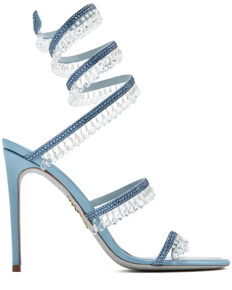 René Caovilla Chandelier Sandalen mit Kristallen 105mm - Blau Blau