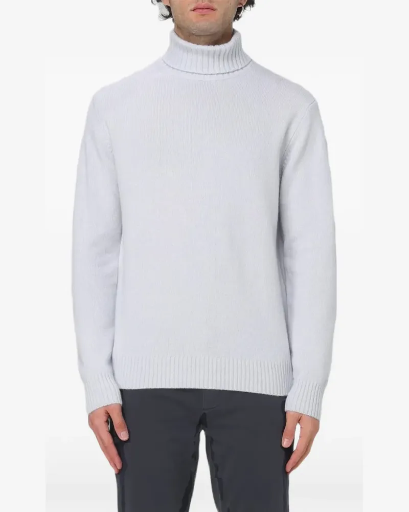 XC Gestrickter Rollkragenpullover - Blau Blau