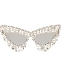 Dolce & Gabbana Cat-Eye-Sonnenbrille mit Kristallen Silber