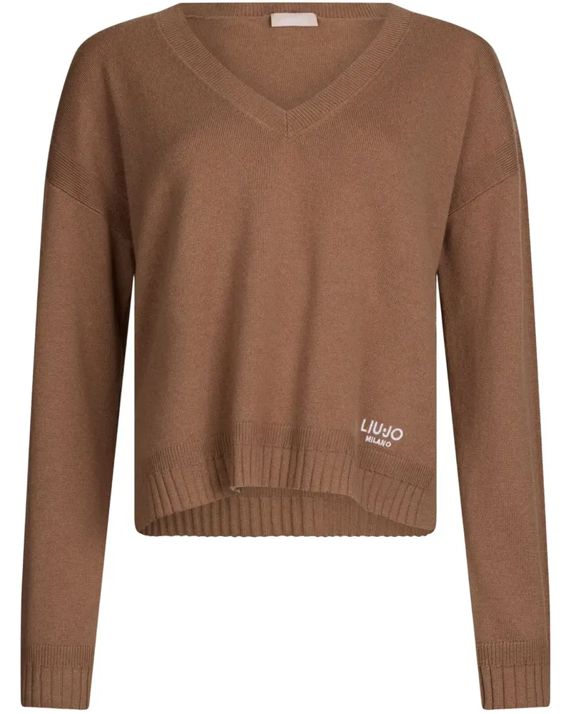 Liu Jo Pullover mit Logo-Stickerei - Braun Braun