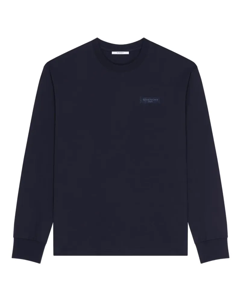 Givenchy Gestreiftes T-Shirt mit  Paris-Ripsband - Blau Blau
