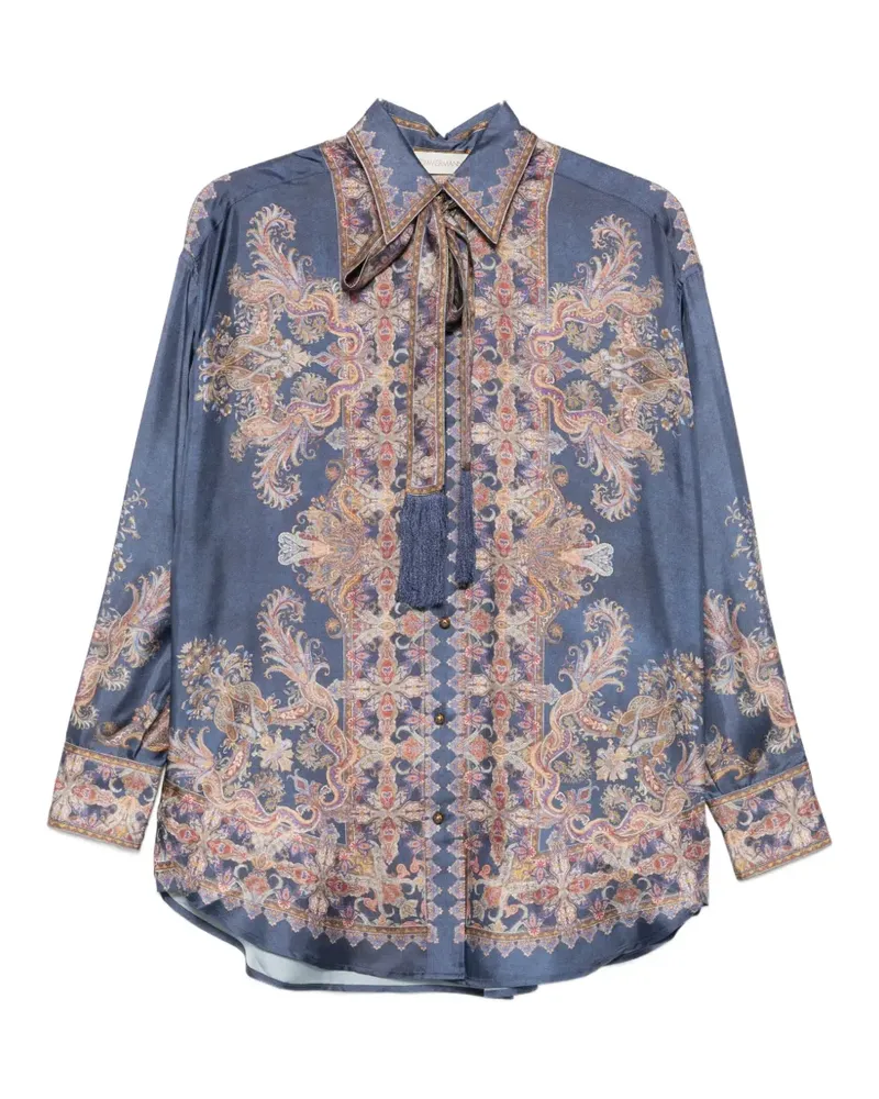 Zimmermann paisley-print pussy-bow shirt - Blau Blau