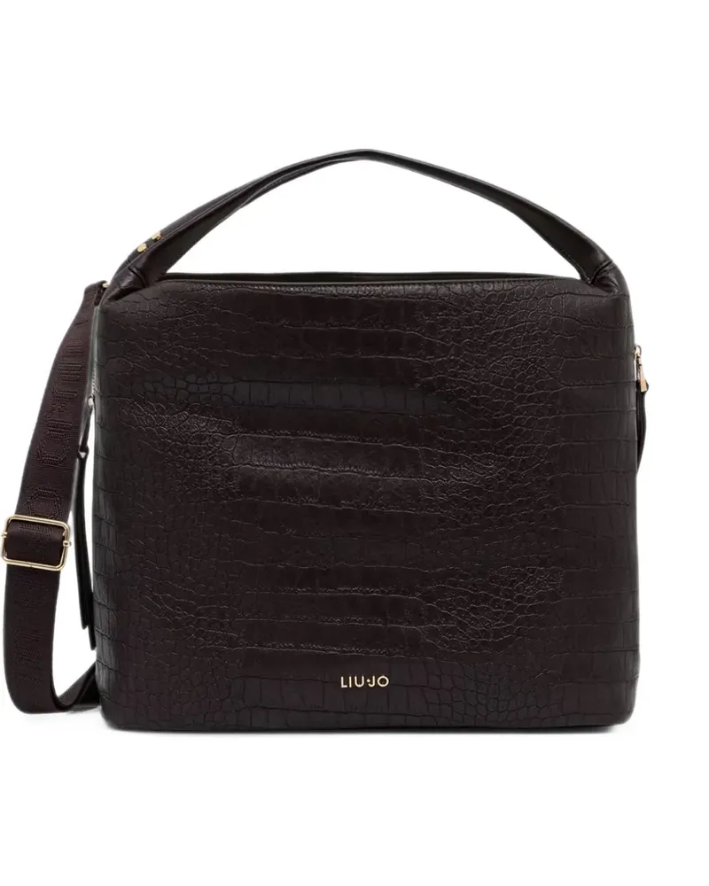 Liu Jo large croc-effect tote bag - Braun Braun