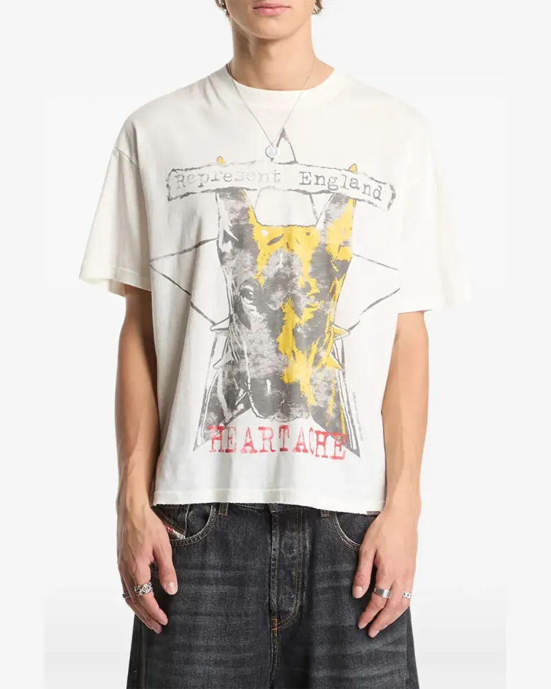 REPRESENT Riot T-Shirt mit Print - Nude Nude