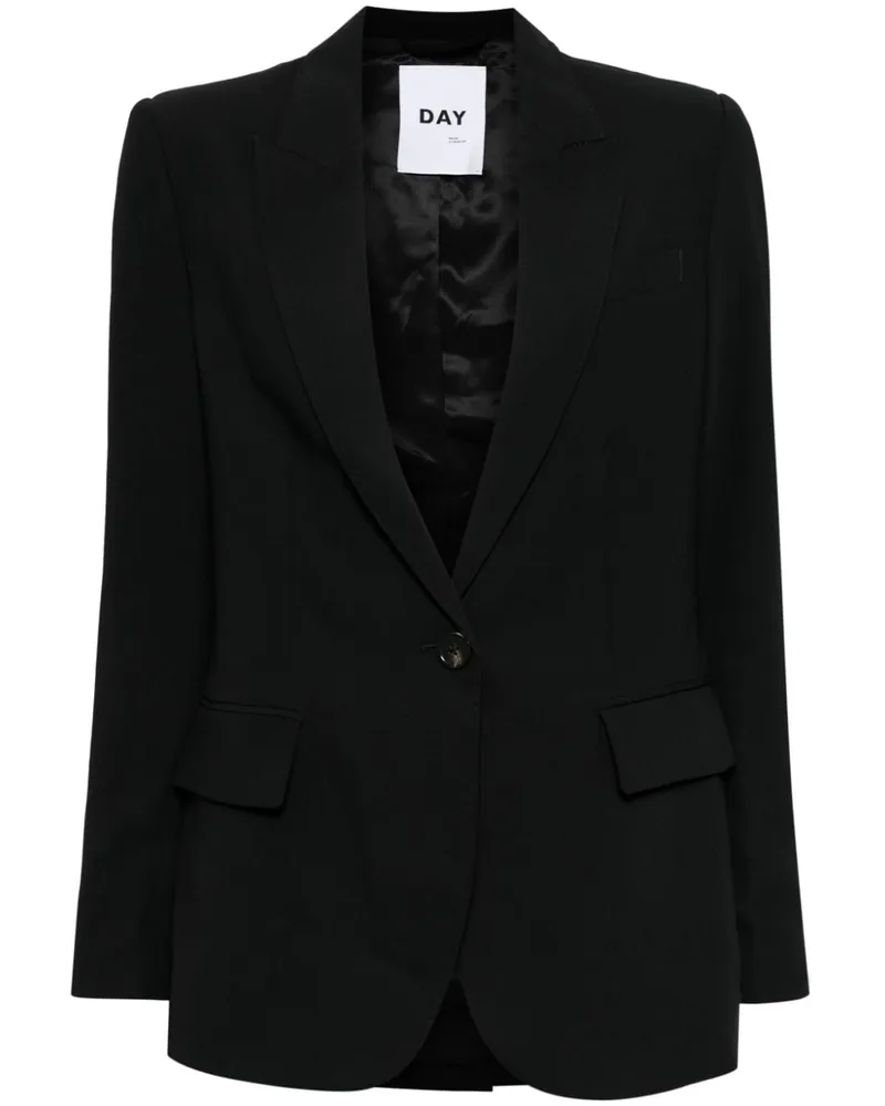 Day Birger et Mikkelsen Einreihiger Gabardine-Blazer - Schwarz Schwarz