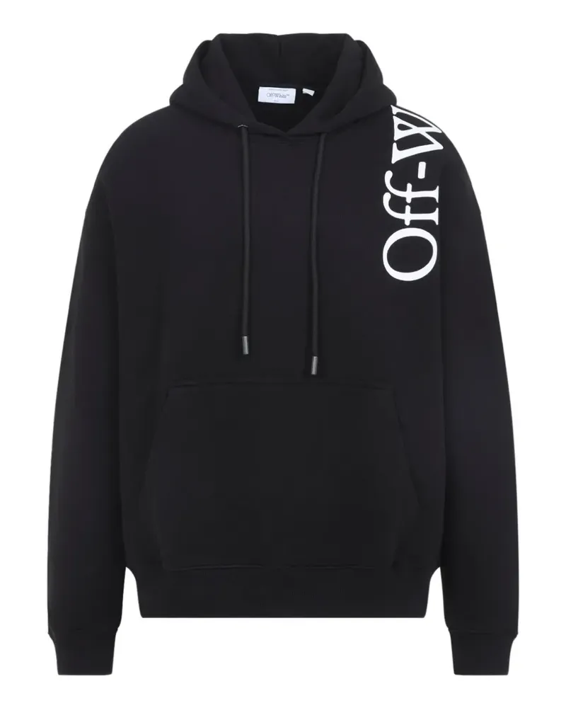 OFF-WHITE logo-print cotton hoodie - Schwarz Schwarz