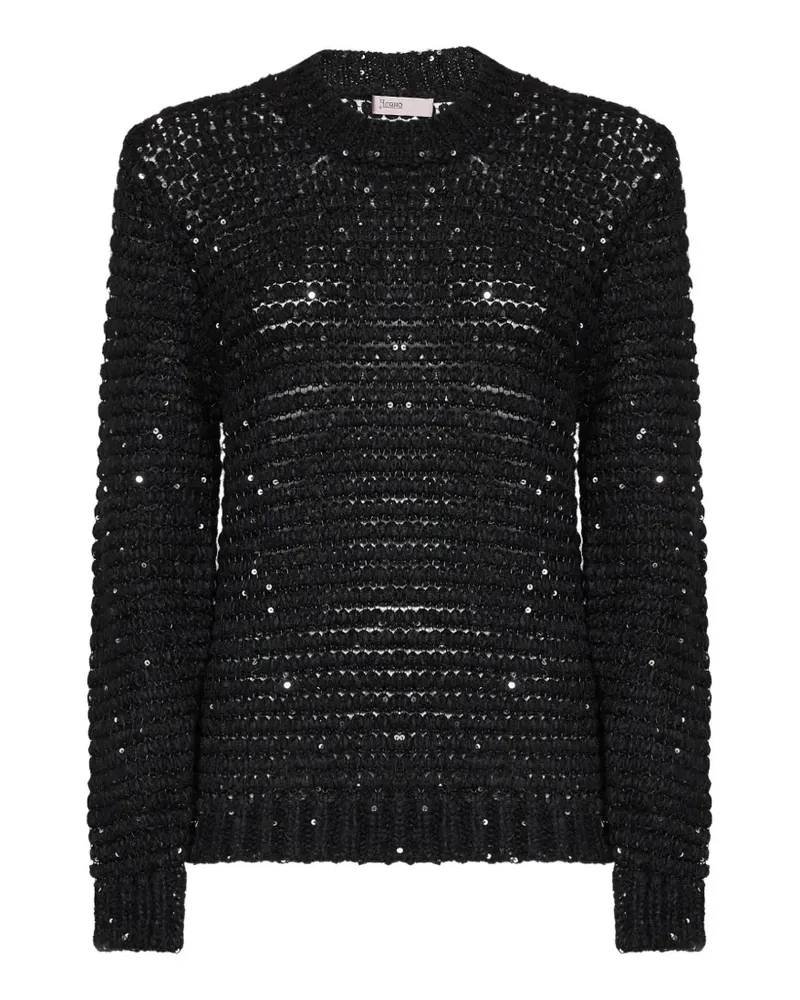 Herno Resort Pullover mit Pailletten - Schwarz Schwarz