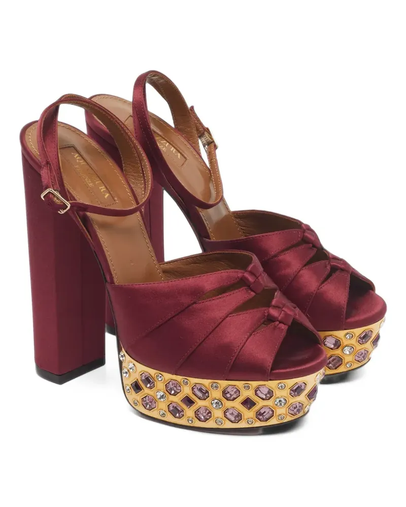 Aquazzura Plateau-Sandalen mit Kristallen - Violett Violett