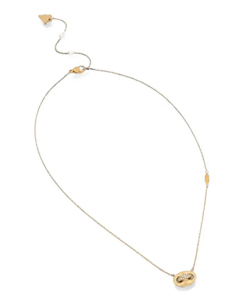 Guess Marina crystal-embellished oval-pendant necklace - Gold Gold