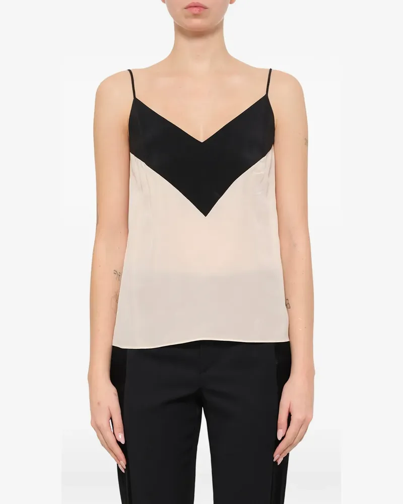 Lanvin chevron-panel camisole top - Nude Nude