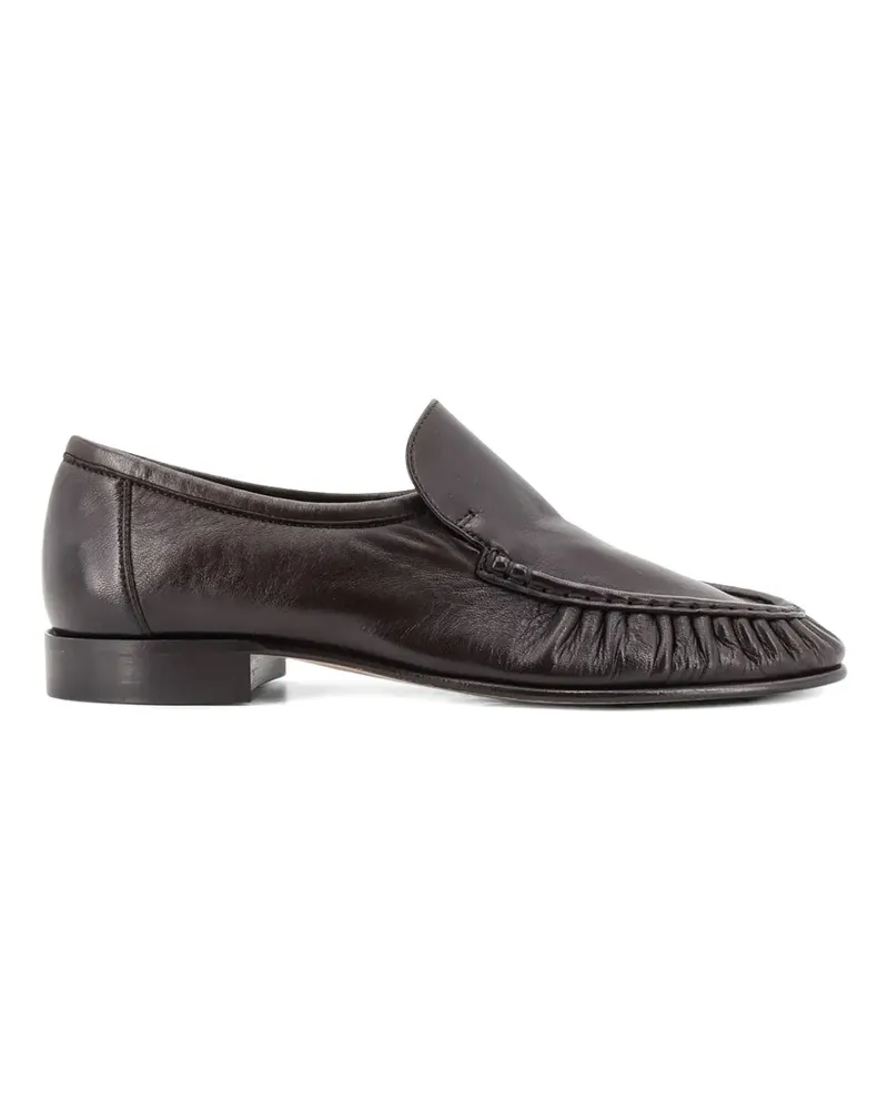 The Row Soft Moccasin Two leather loafers - Braun Braun