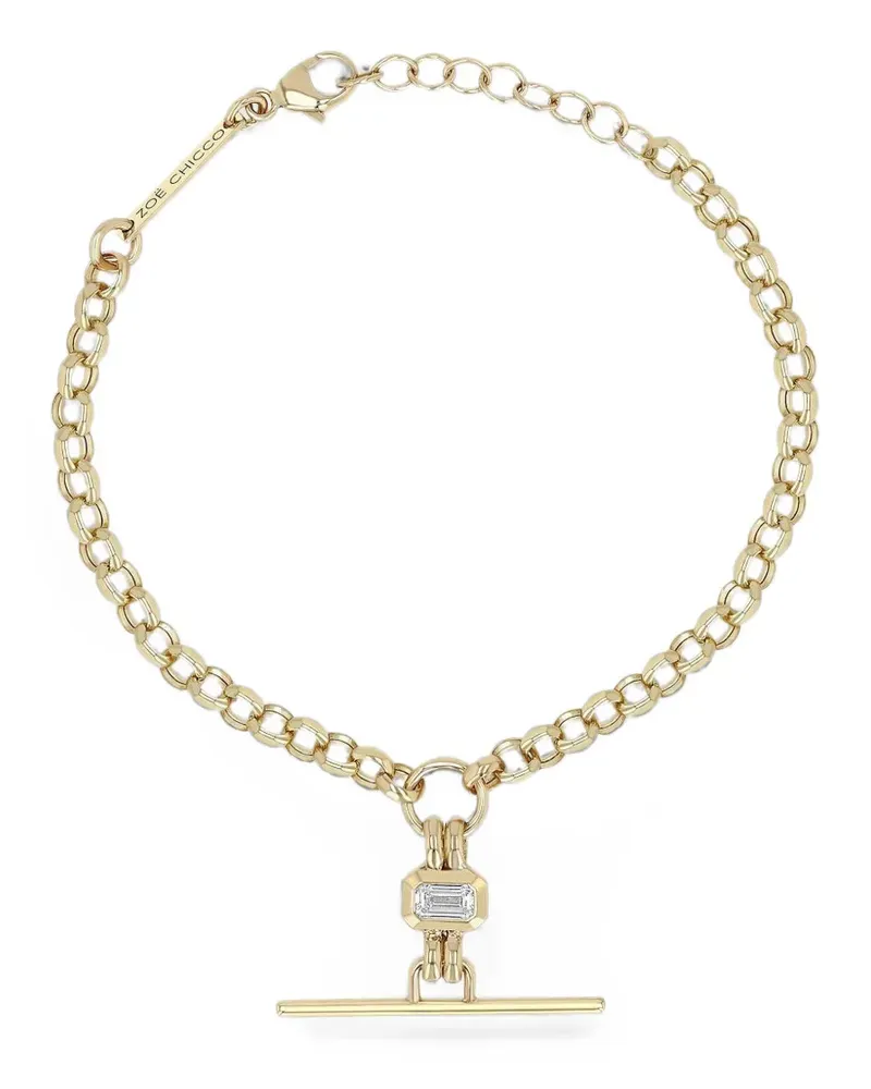 ZOË CHICCO toggle-detail diamond bracelet - Gold Gold