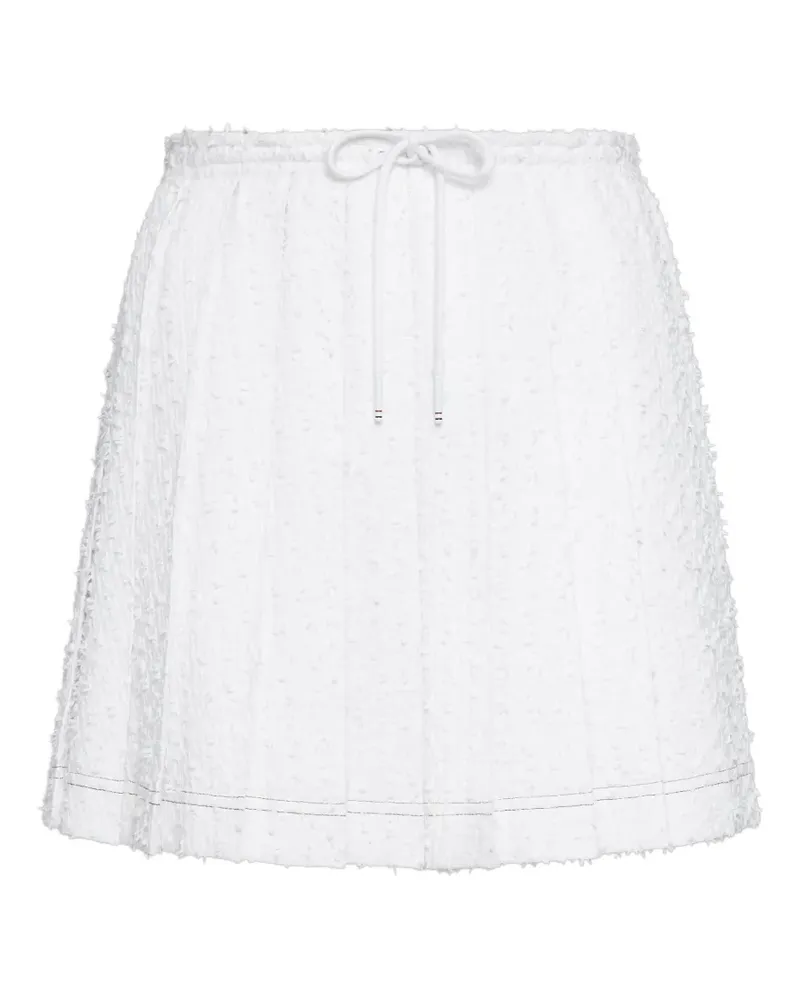 Thom Browne Eyelash Tweed-Minirock mit Kordelzug - Weiß Weiß