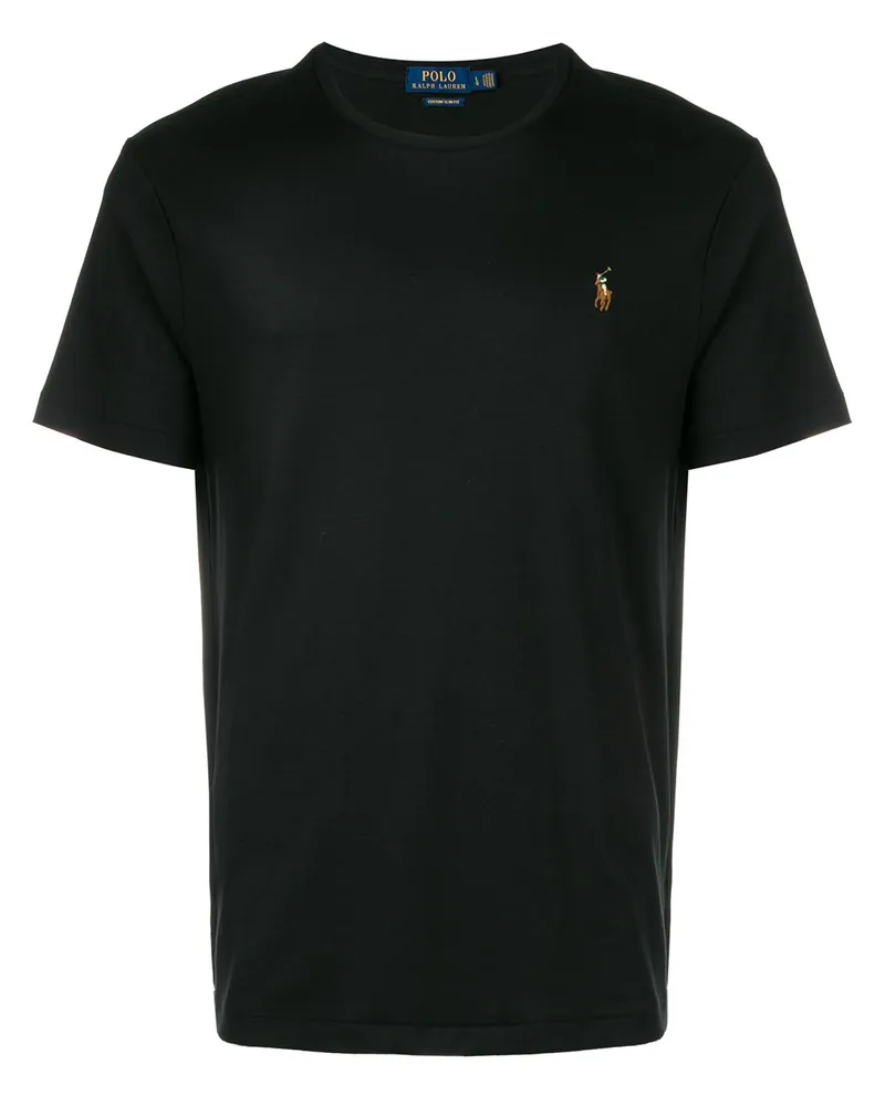 Ralph Lauren T-Shirt mit Logo-Stickerei - Schwarz Schwarz