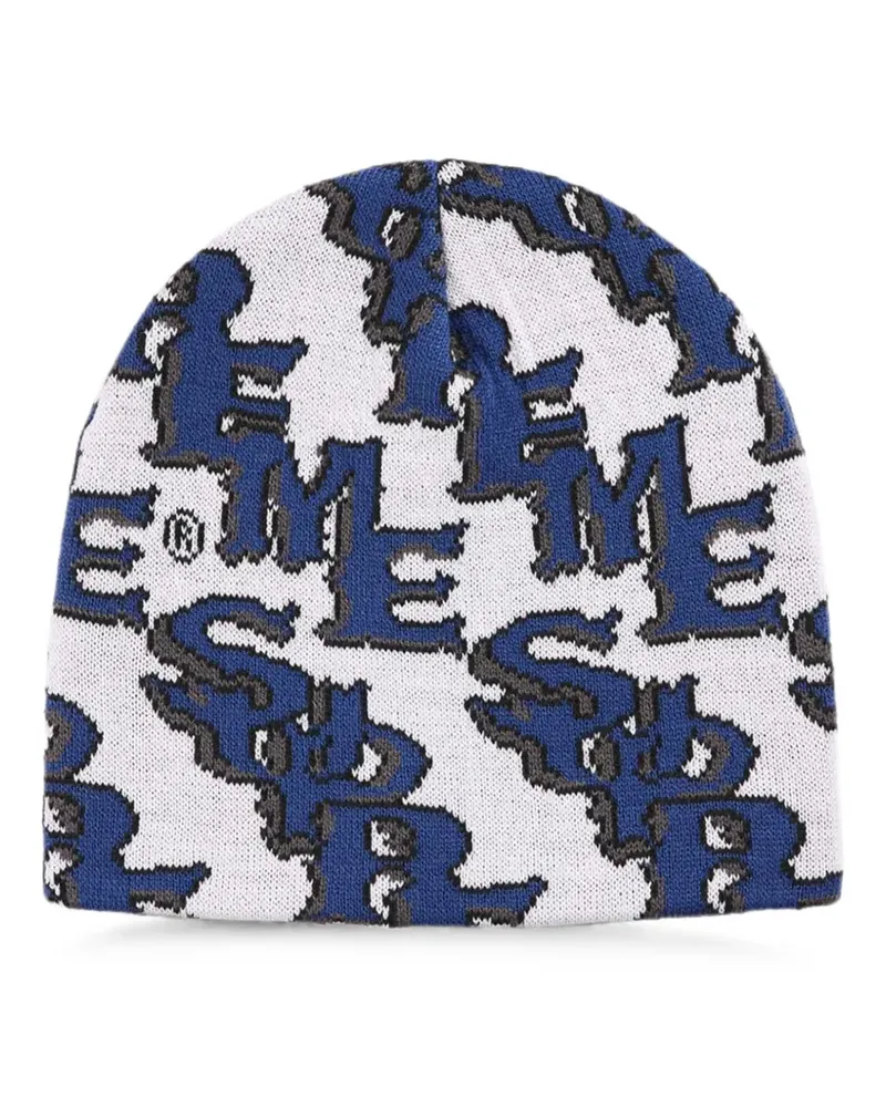 Supreme Being Slanted Gothic monogram-pattern beanie hat - Weiß Weiß