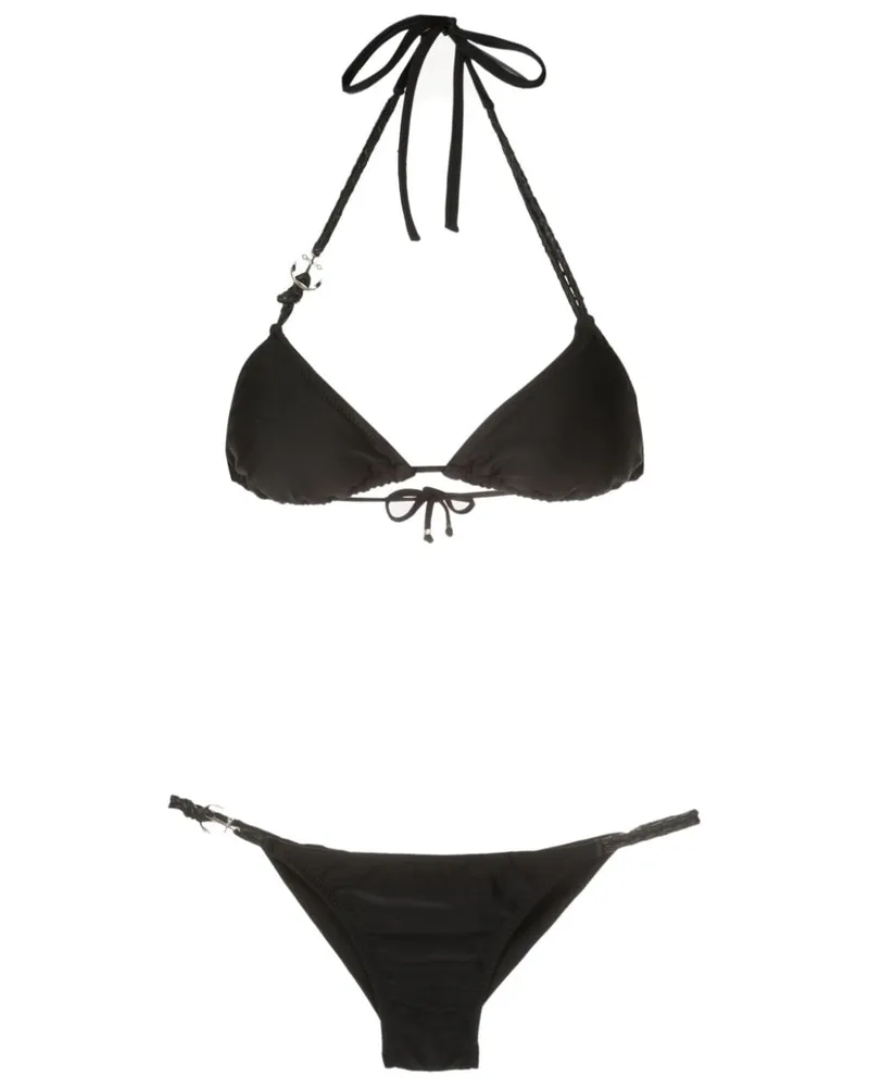 Amir Slama Triangel-Bikini mit Anker - Schwarz Schwarz