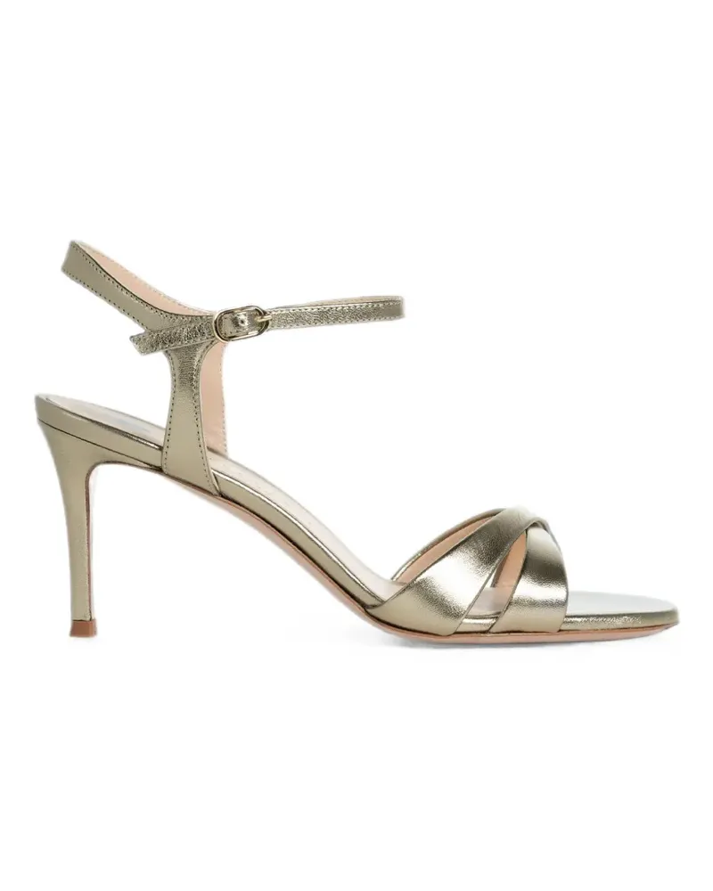 FESTA Milano Romilda laminated-leather heeled sandals - Gold Gold