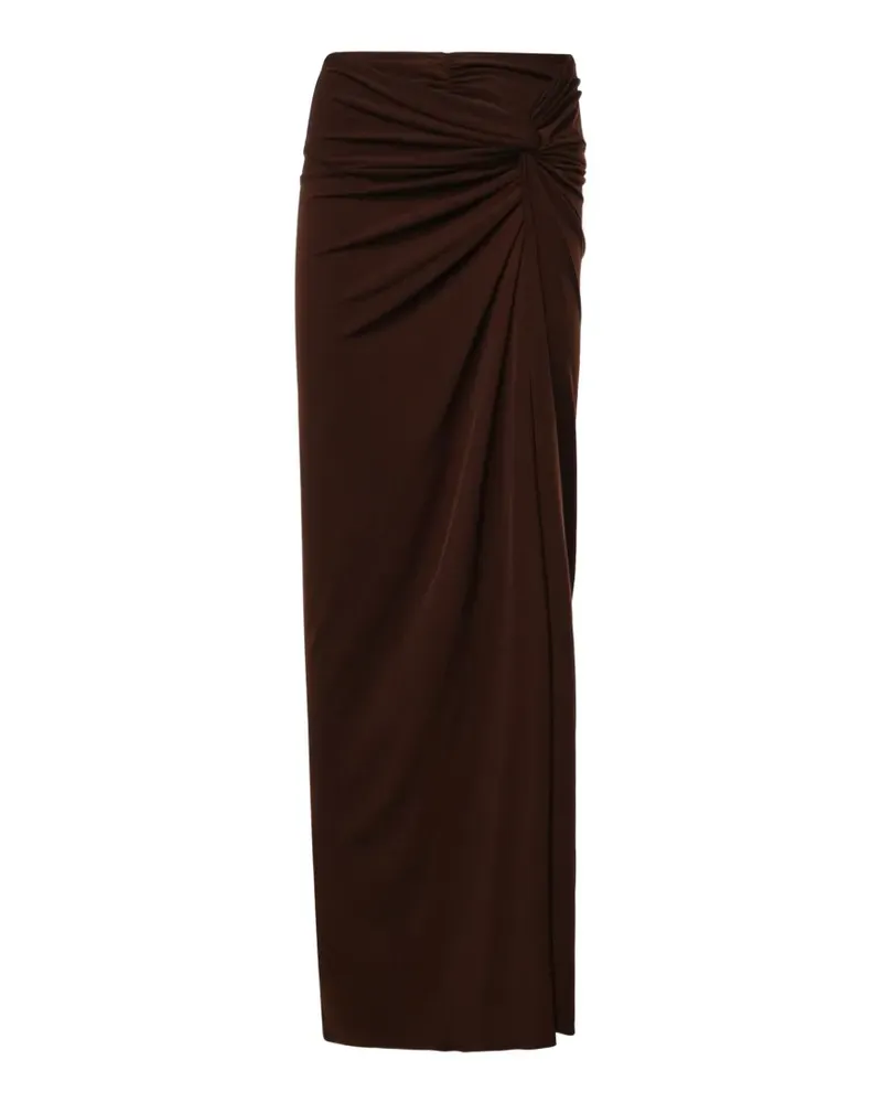 ANDAMANE twist-detail gathered maxi skirt - Braun Braun