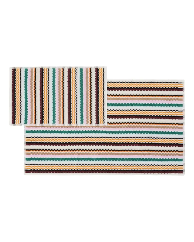 Missoni Home set of 2 zigzag-print towels - Weiß Weiß