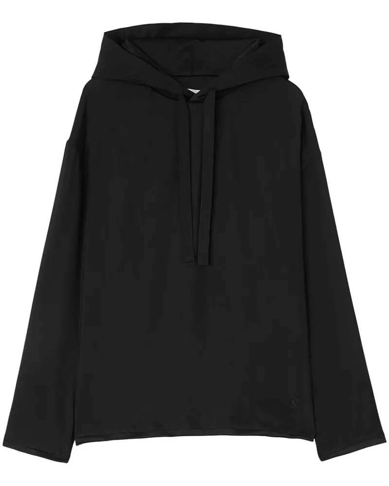 Jil Sander Wendbarer Hoodie mit Logo-Stickerei Schwarz