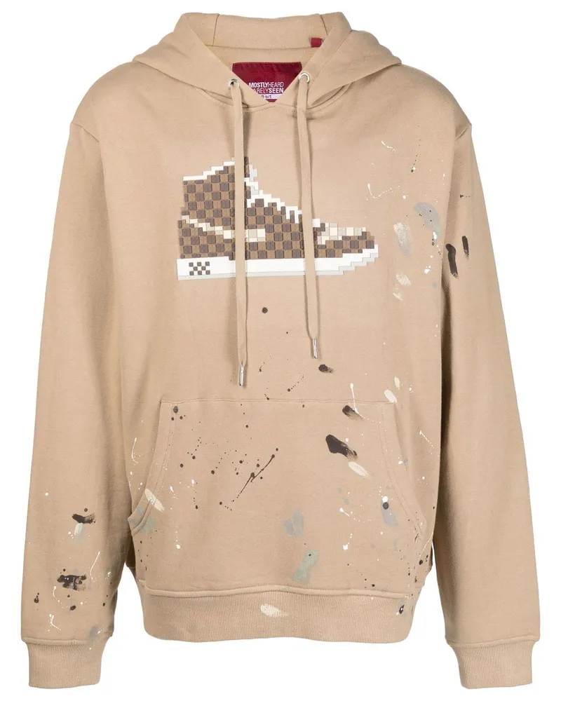 Mostly Heard Rarely Seen Checker Louis Hoodie - Braun Braun