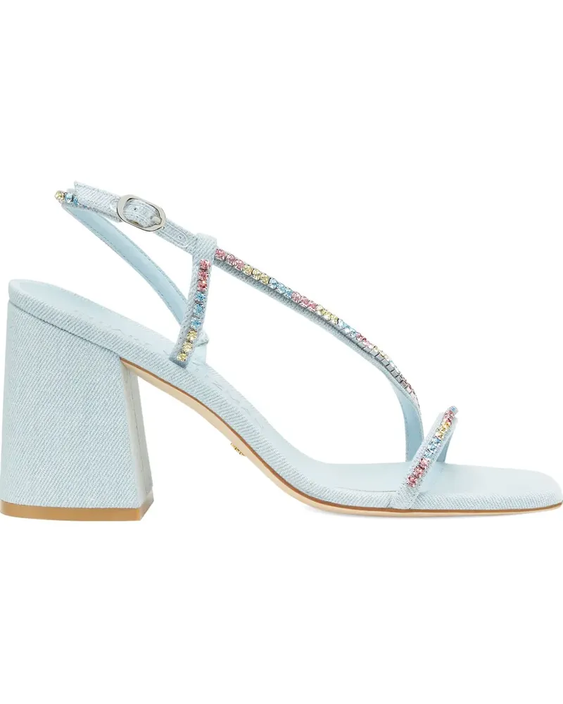 Stuart Weitzman 85mm Soiree Crystal square-toe sandal - Blau Blau
