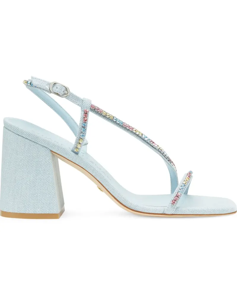 Stuart Weitzman Soiree Crystal Sandalen mit eckiger Kappe 85mm - Blau Blau