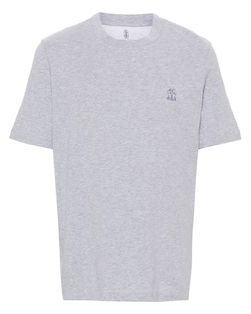 Brunello Cucinelli T-Shirt mit Logo-Print - Grau Grau